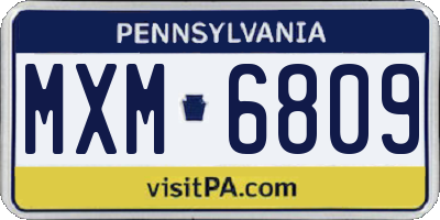 PA license plate MXM6809