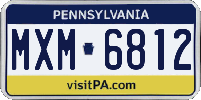 PA license plate MXM6812