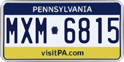 PA license plate MXM6815