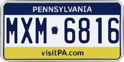 PA license plate MXM6816