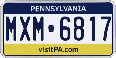 PA license plate MXM6817