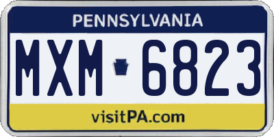 PA license plate MXM6823