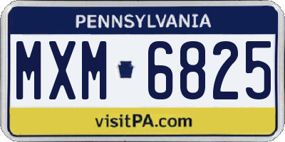 PA license plate MXM6825