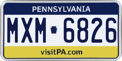 PA license plate MXM6826