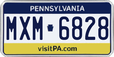 PA license plate MXM6828