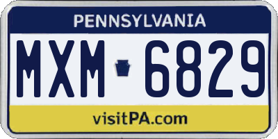 PA license plate MXM6829