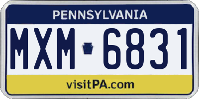 PA license plate MXM6831