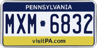 PA license plate MXM6832