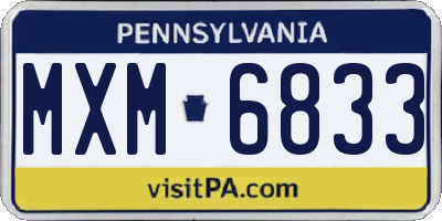 PA license plate MXM6833