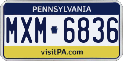 PA license plate MXM6836