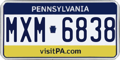 PA license plate MXM6838