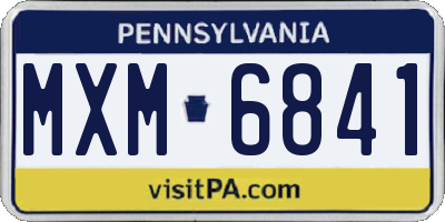 PA license plate MXM6841