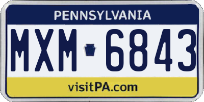 PA license plate MXM6843