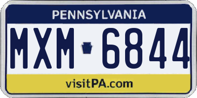 PA license plate MXM6844