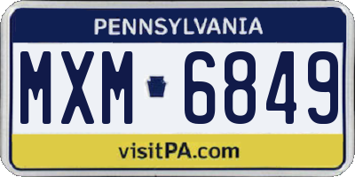 PA license plate MXM6849