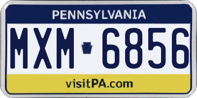 PA license plate MXM6856
