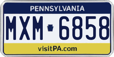 PA license plate MXM6858