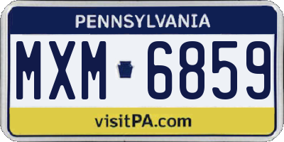 PA license plate MXM6859