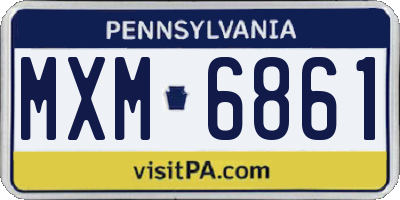 PA license plate MXM6861
