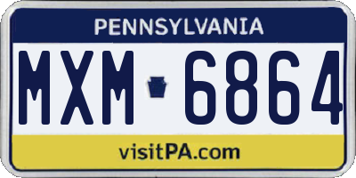 PA license plate MXM6864