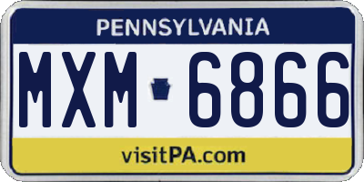 PA license plate MXM6866