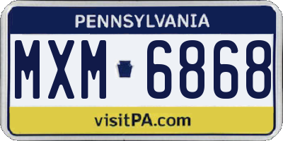 PA license plate MXM6868