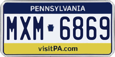 PA license plate MXM6869