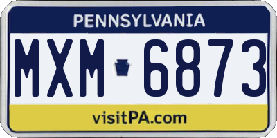 PA license plate MXM6873