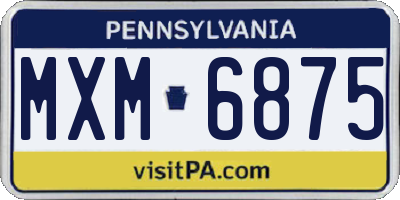 PA license plate MXM6875