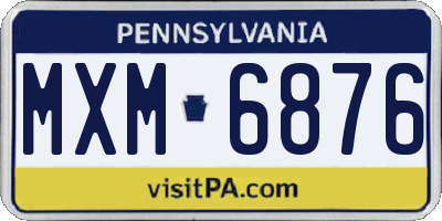 PA license plate MXM6876