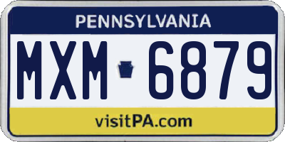 PA license plate MXM6879