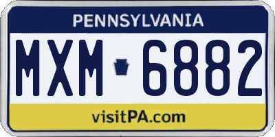 PA license plate MXM6882