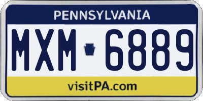 PA license plate MXM6889