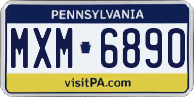 PA license plate MXM6890