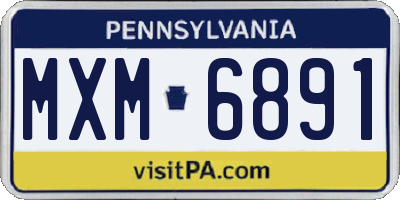 PA license plate MXM6891