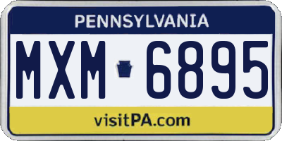 PA license plate MXM6895