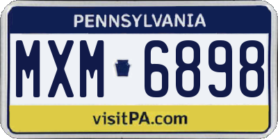 PA license plate MXM6898