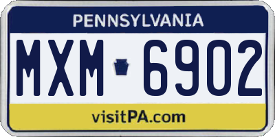 PA license plate MXM6902