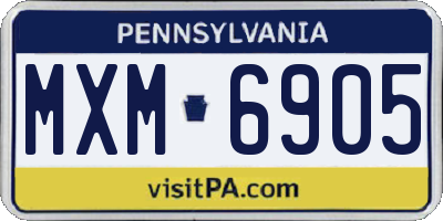 PA license plate MXM6905