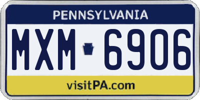 PA license plate MXM6906