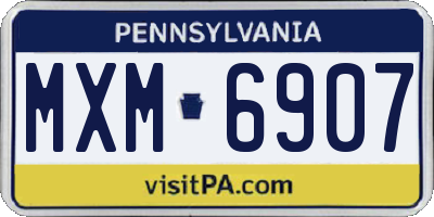 PA license plate MXM6907
