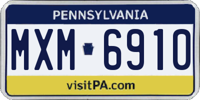 PA license plate MXM6910