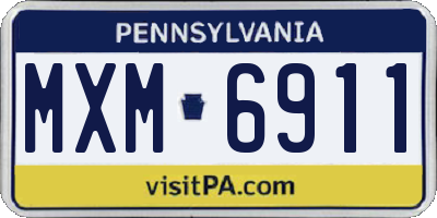 PA license plate MXM6911