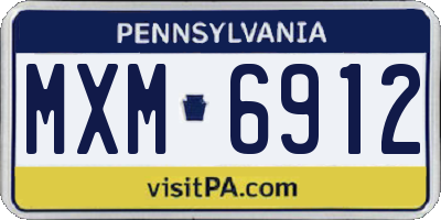 PA license plate MXM6912