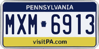 PA license plate MXM6913
