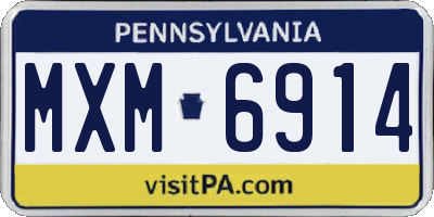 PA license plate MXM6914