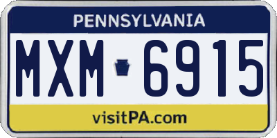 PA license plate MXM6915