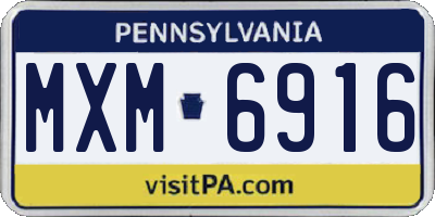 PA license plate MXM6916