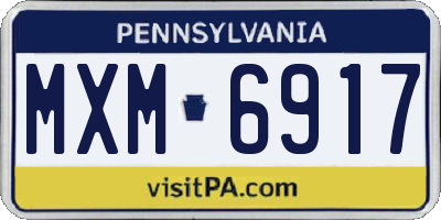 PA license plate MXM6917