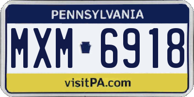 PA license plate MXM6918
